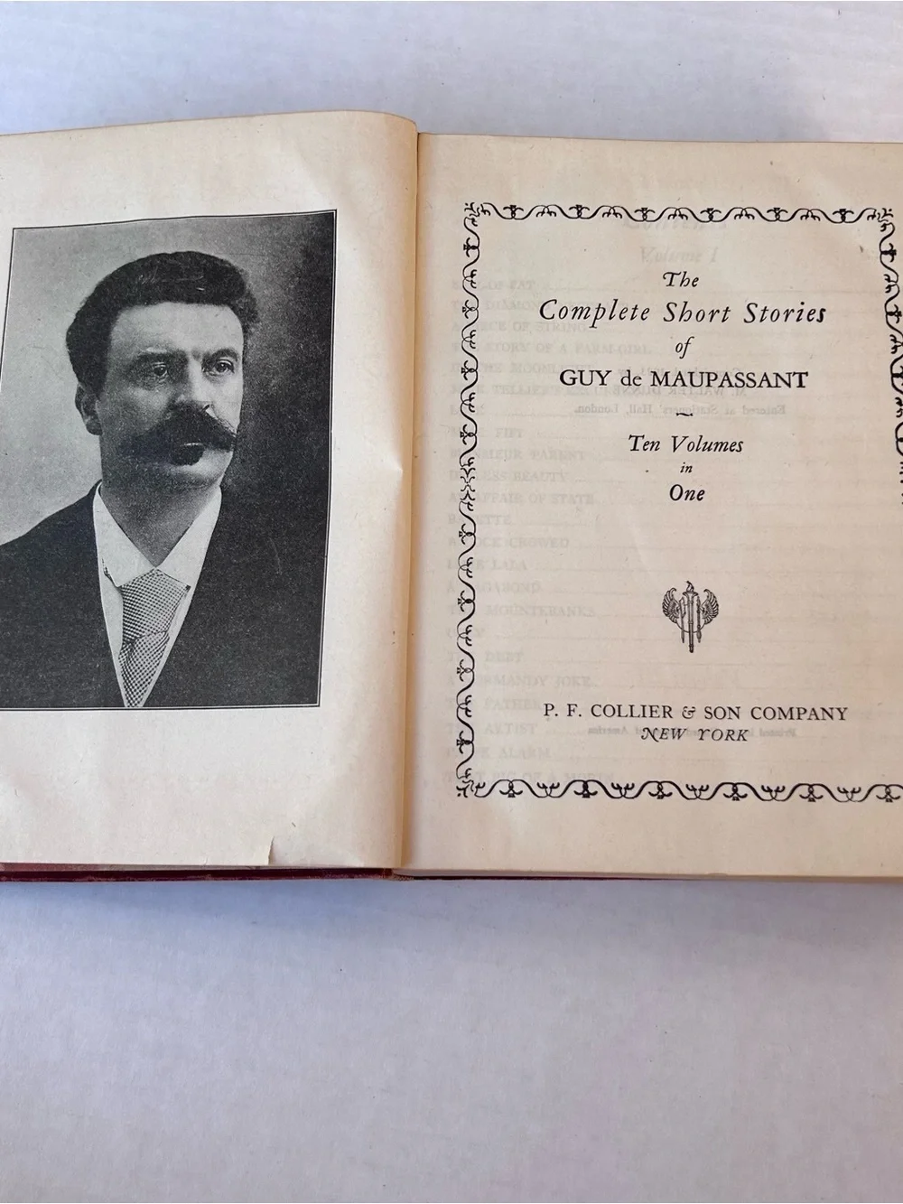 The Complete Short Stories of Guy de Maupassant Collier Antique 1923 Hardcover